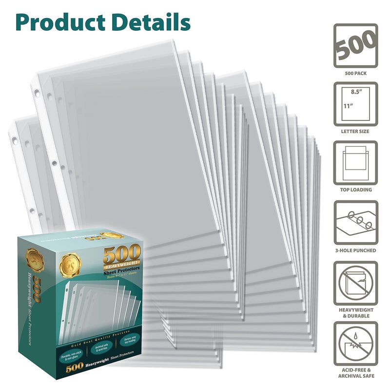 Gold Seal حماة الأوراق الثقيلة الشفافة من جولد سيل 500/علبة 8.5 x 11" - Image 3